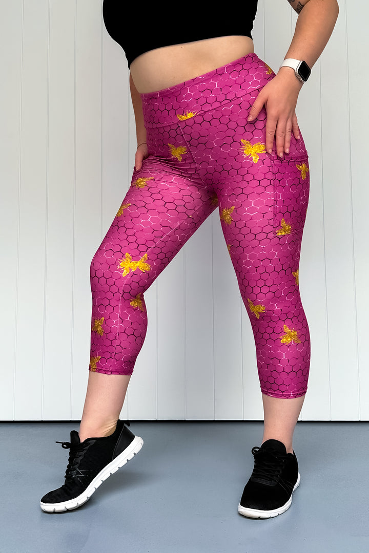 Golden Bee - Casual - Capri Leggings - Pockets