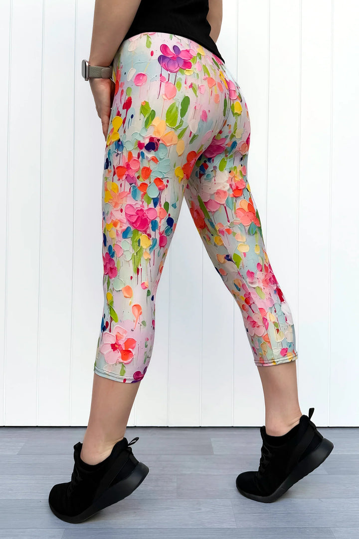 Painted Petals - Casual - Capri Leggings