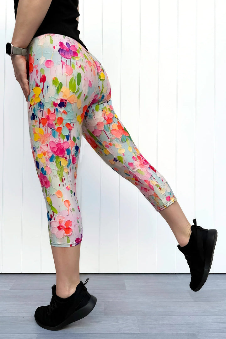 Painted Petals - Casual - Capri Leggings