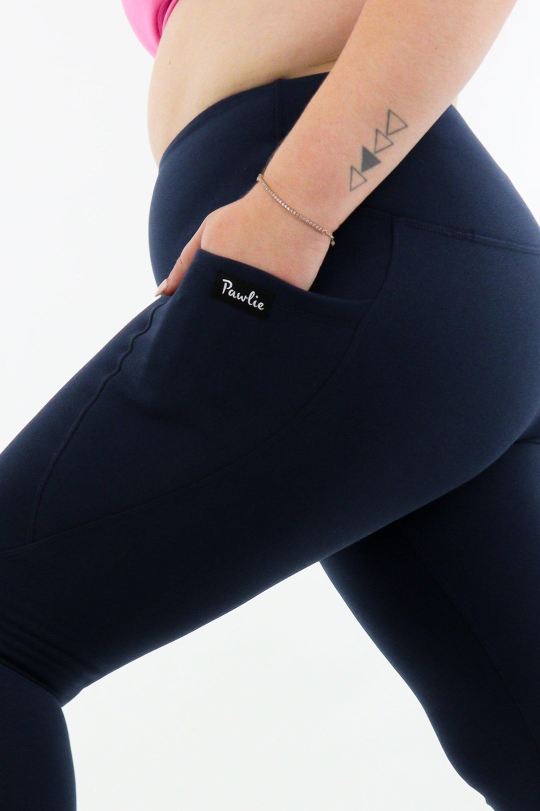 Navy - Fleece - Leg Pockets - Full Leggings