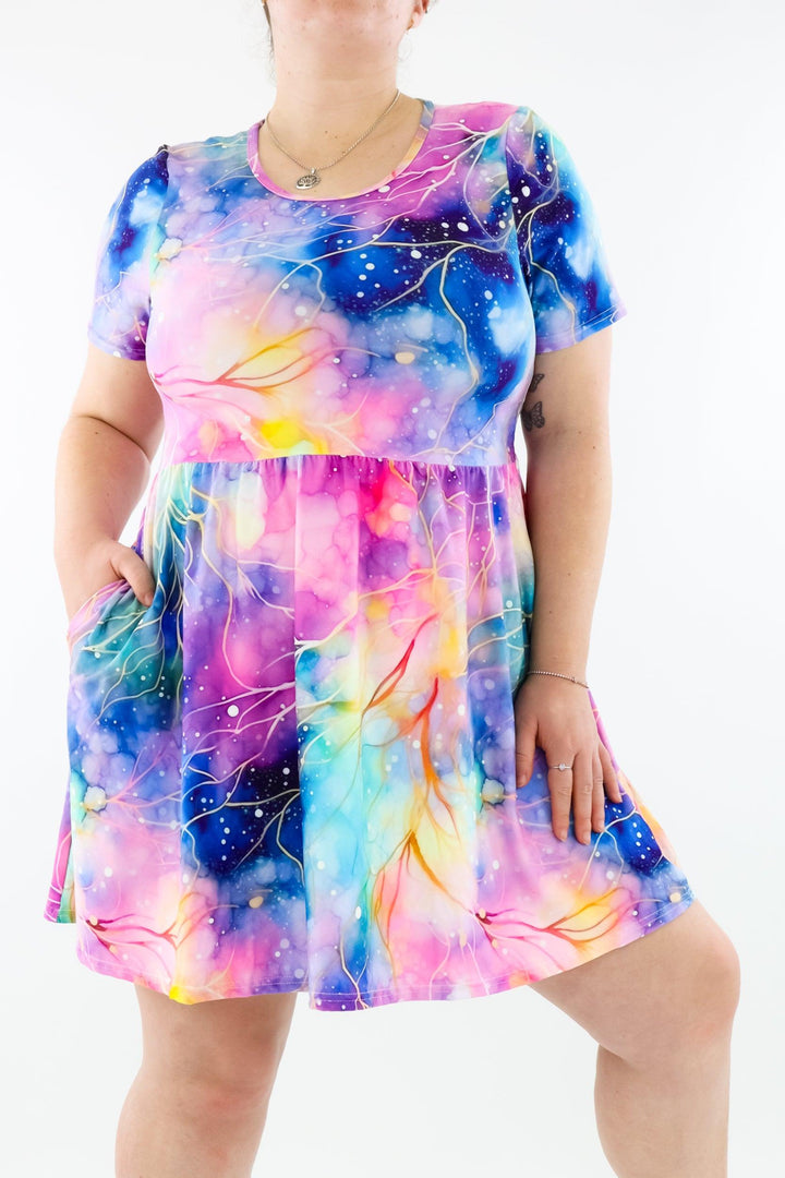 Spellbound - Mini Dress - Short Sleeve - Pockets