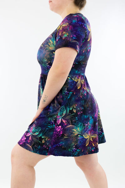 Spectral Garden - Mini Dress - Short Sleeve - Pockets