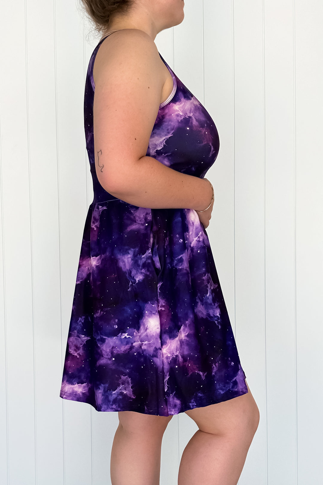 Sapphire Supernova - Sleeveless Mini Dress - Pockets