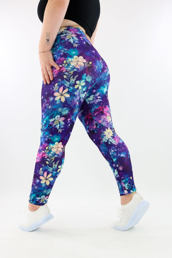 Galaxy Flowers - Casual - Long Full Leggings