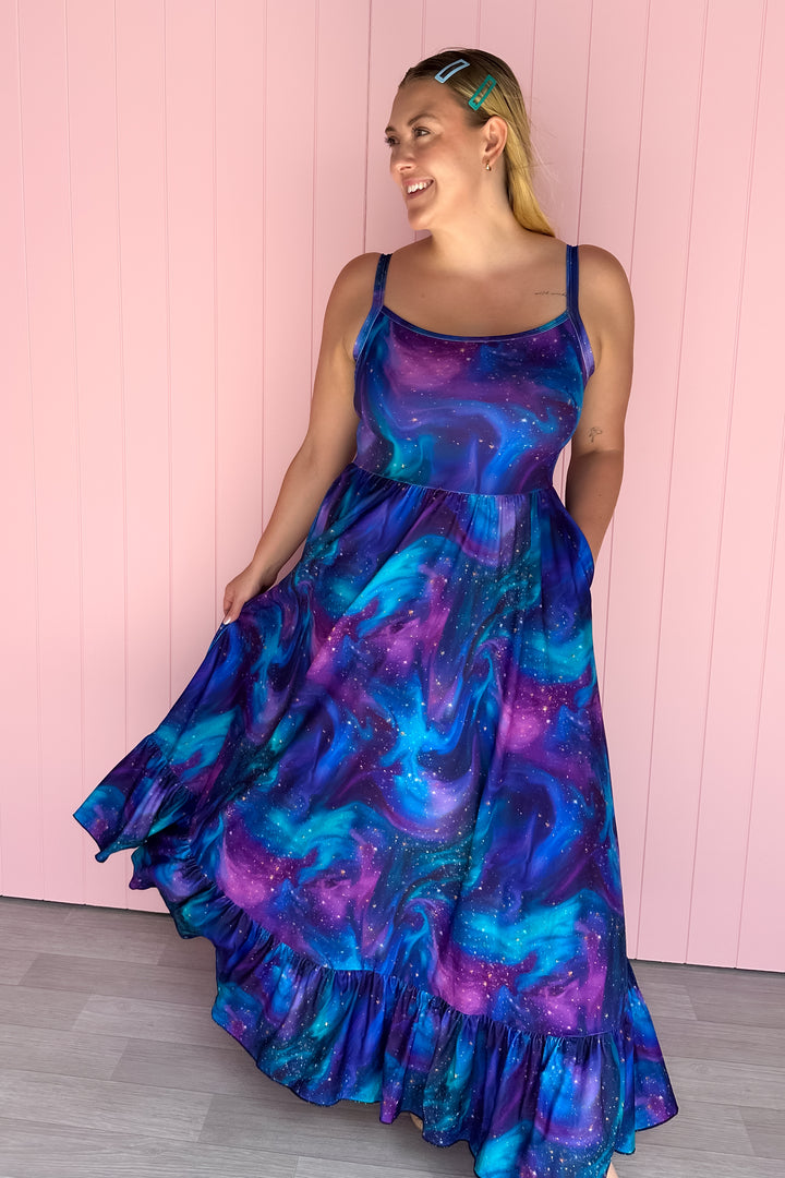 Celeste Maxi Dress - Aurora Sky - Pockets