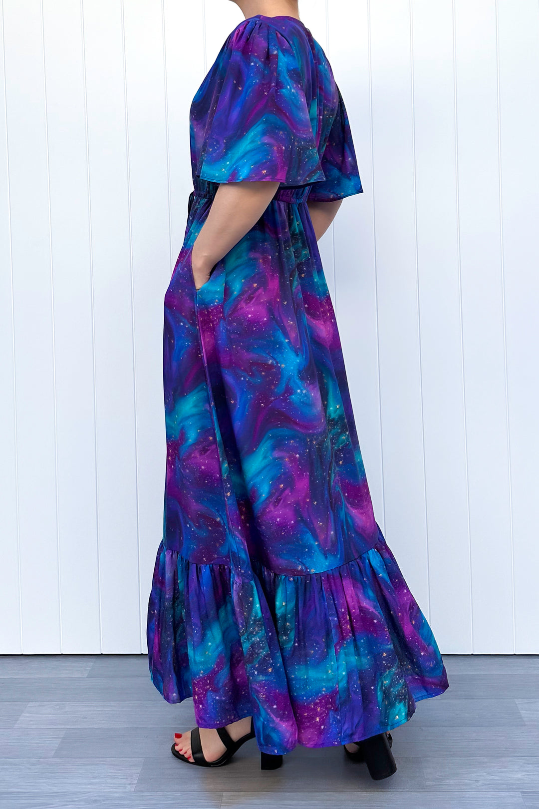Peony Maxi Dress - Aurora Sky - Pockets