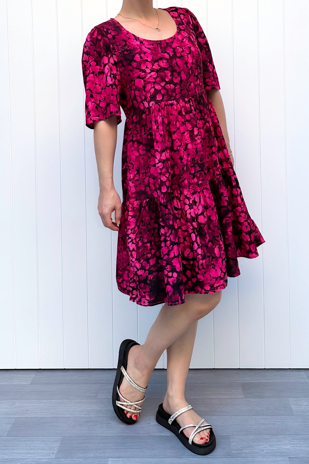 Lily Dress - Berry Leopard - Pockets