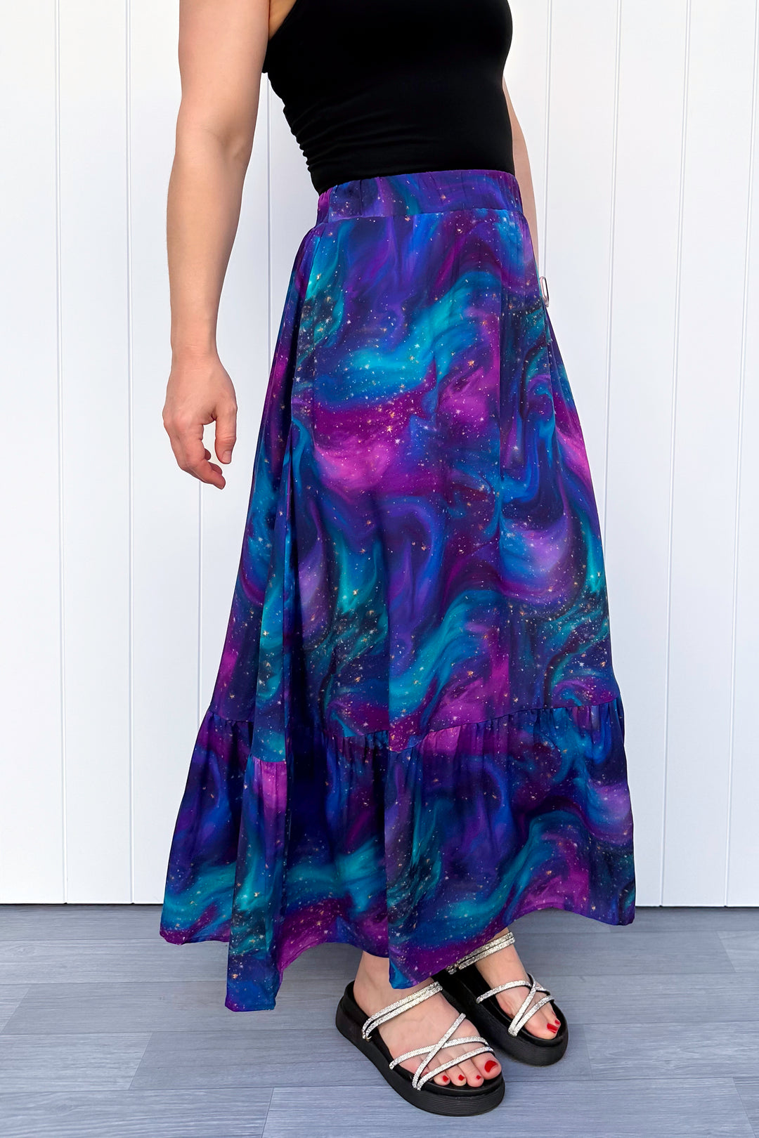 Camellia Maxi Skirt - Aurora Sky - Pockets