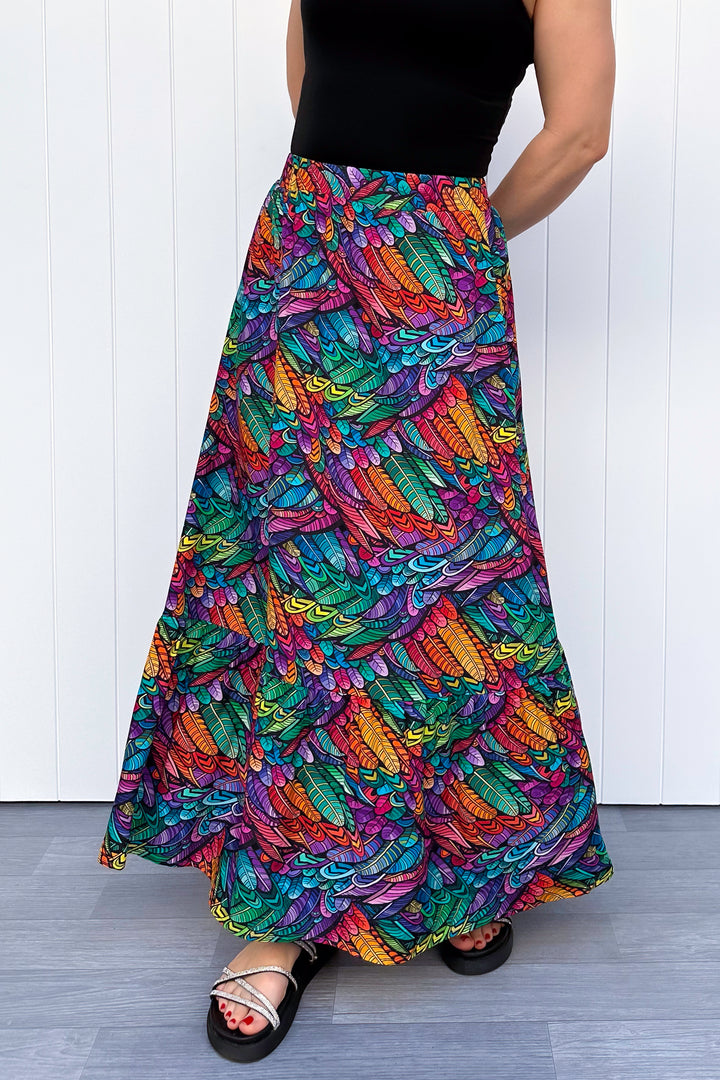 Camellia Maxi Skirt - Feather Wild - Pockets