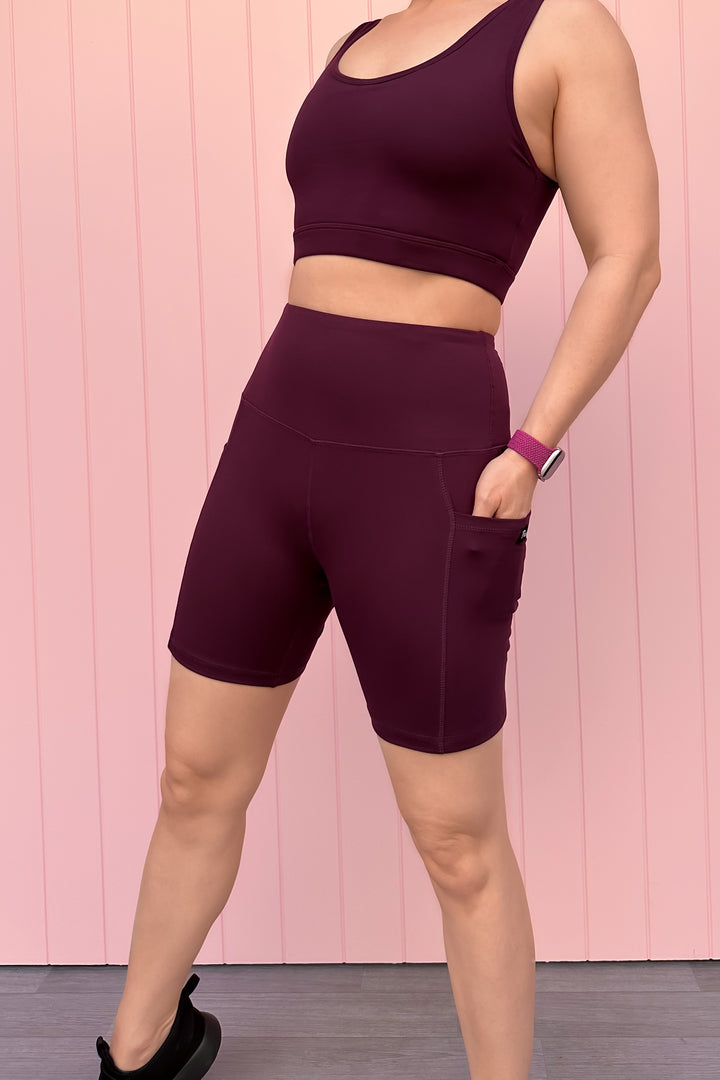 Plum - Mid Shorts - Hybrid 2.0 - Pockets