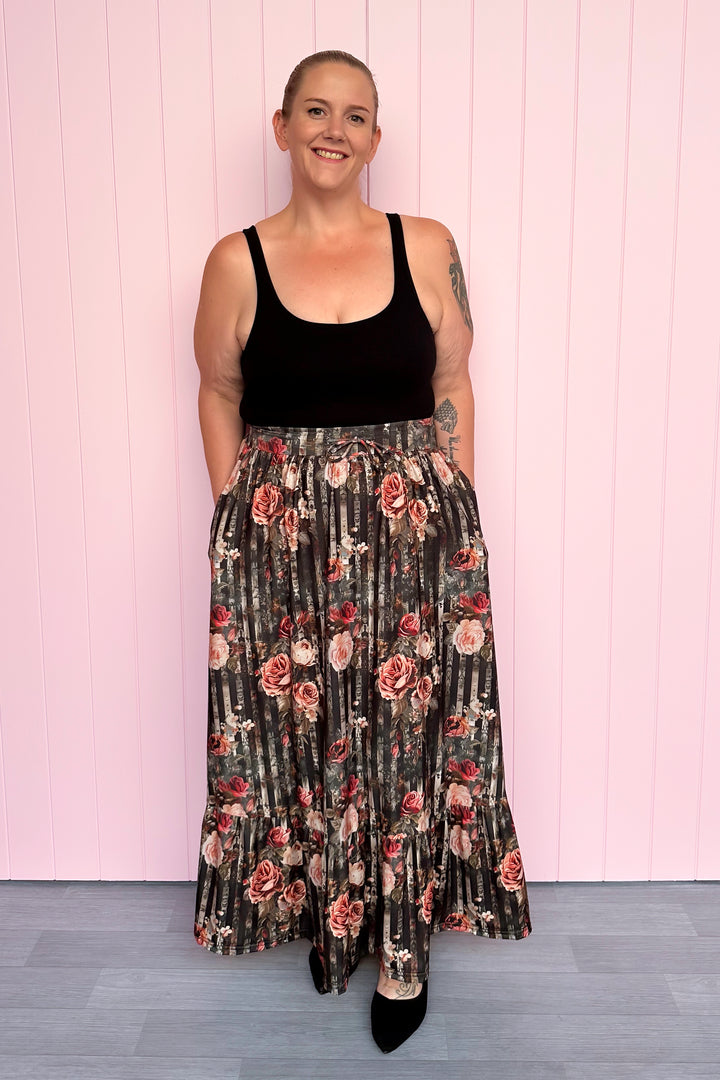 Selene Maxi Skirt - Heritage Rose - Pockets