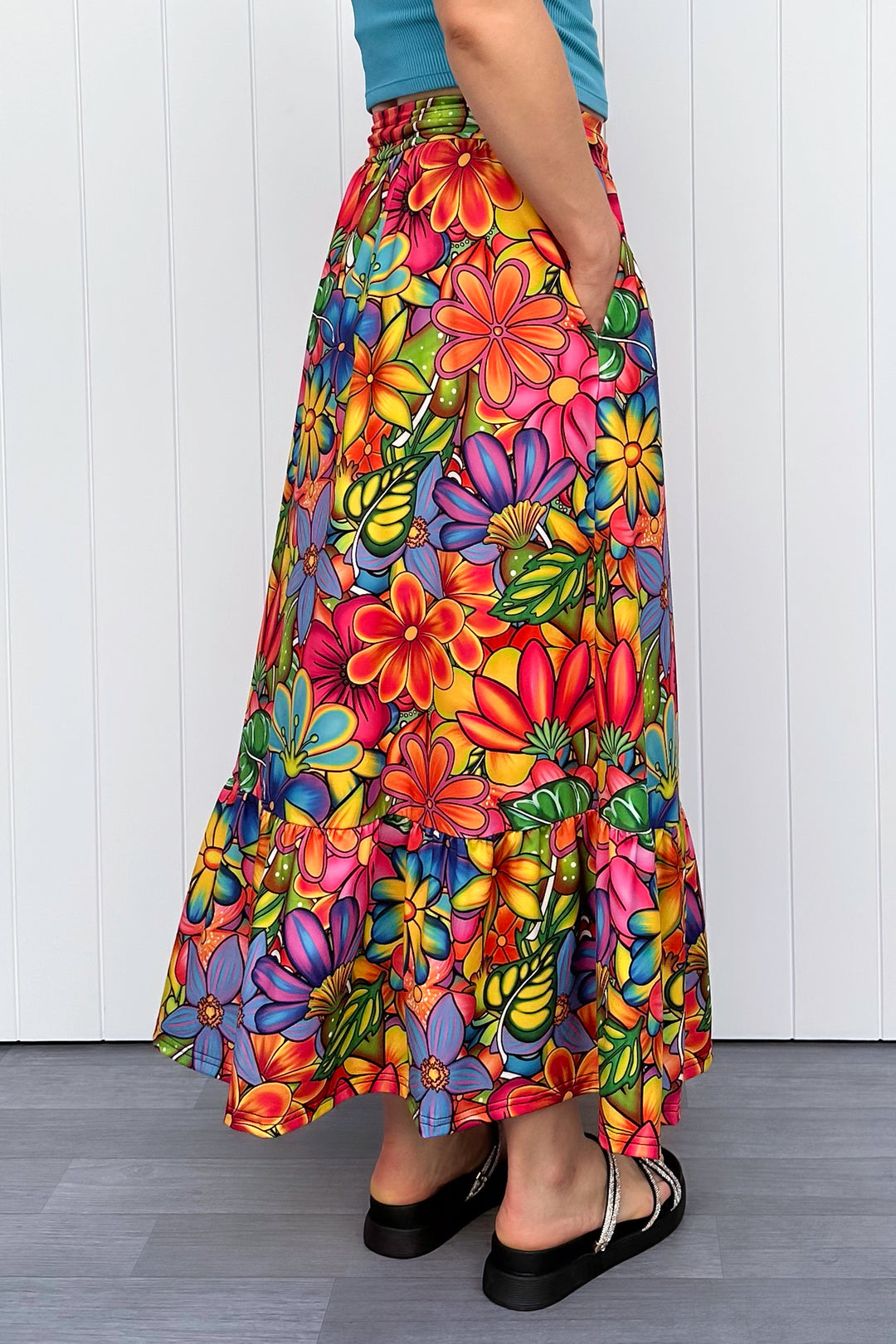 Selene Maxi Skirt - Tutti Frutti Flower - Pockets