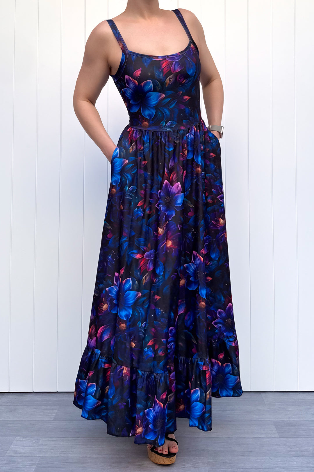 Celeste Maxi Dress - Obsidian Petal - Pockets