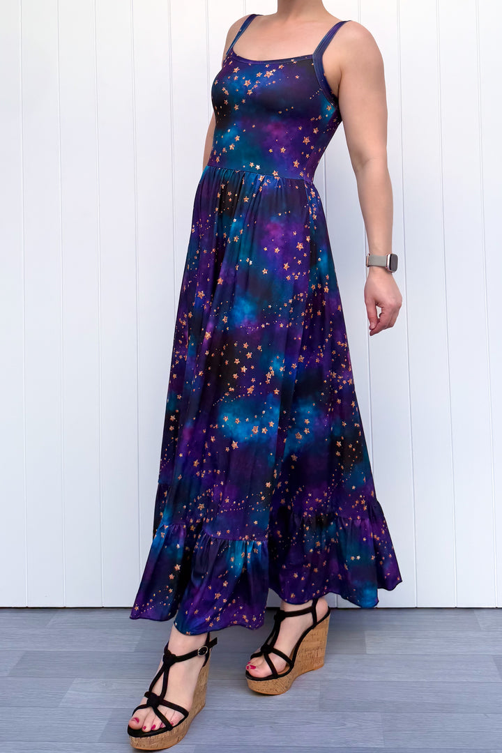 Celeste Maxi Dress - Universe Shimmer - Pockets
