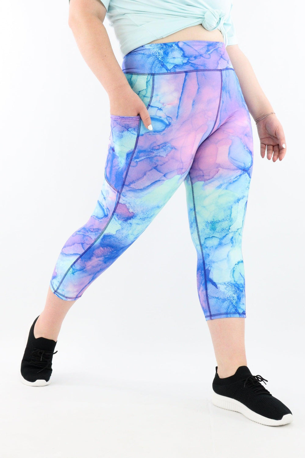 Water Ink - Casual - Capri Leggings - Pockets - Pawlie