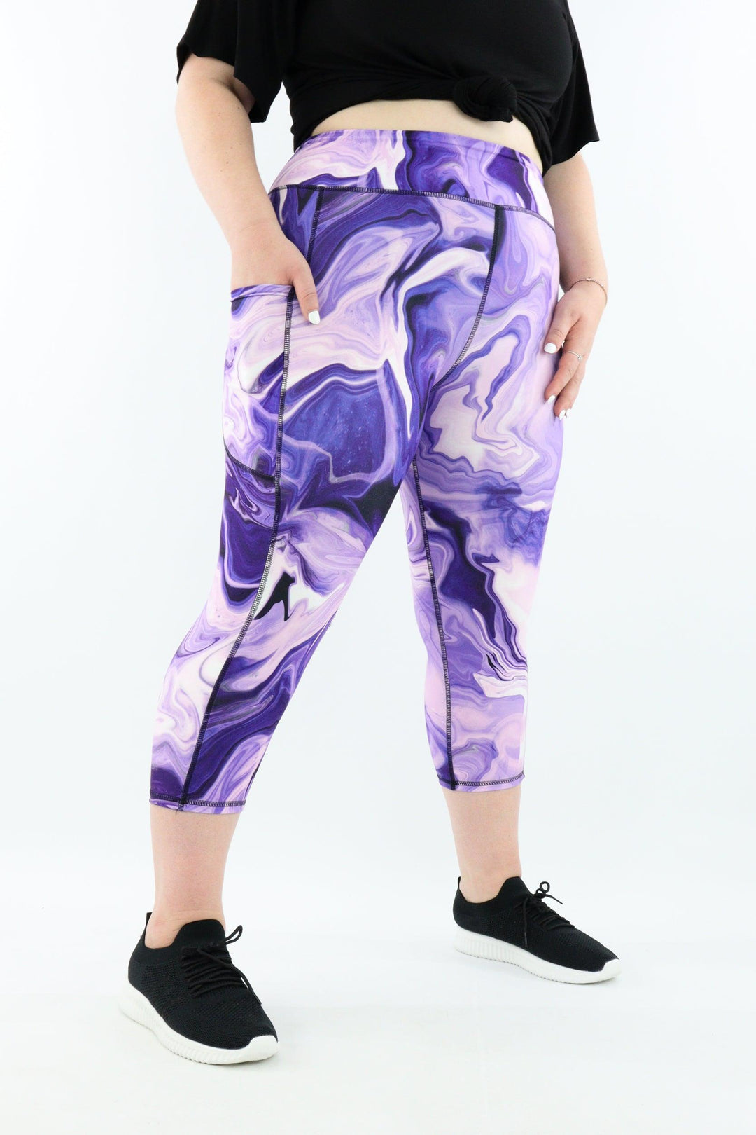 Purple Rivers - Casual - Capri Leggings - Pockets - Pawlie