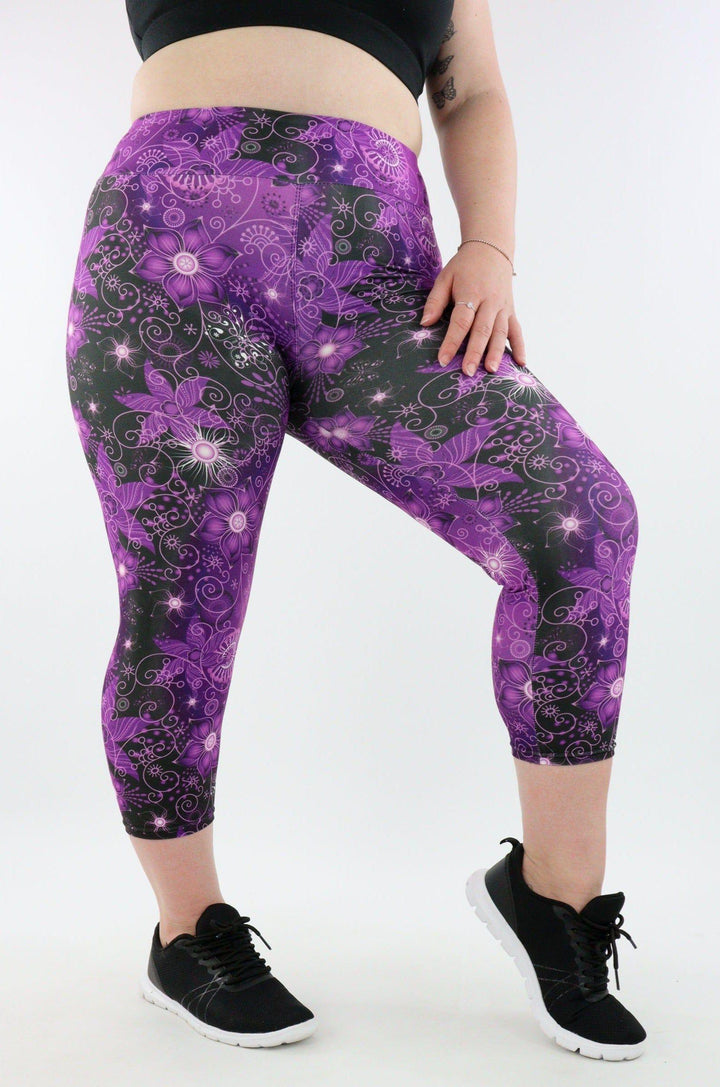 Floral Rapture - Casual - Capri Leggings Casual Capri Leggings Pawlie   