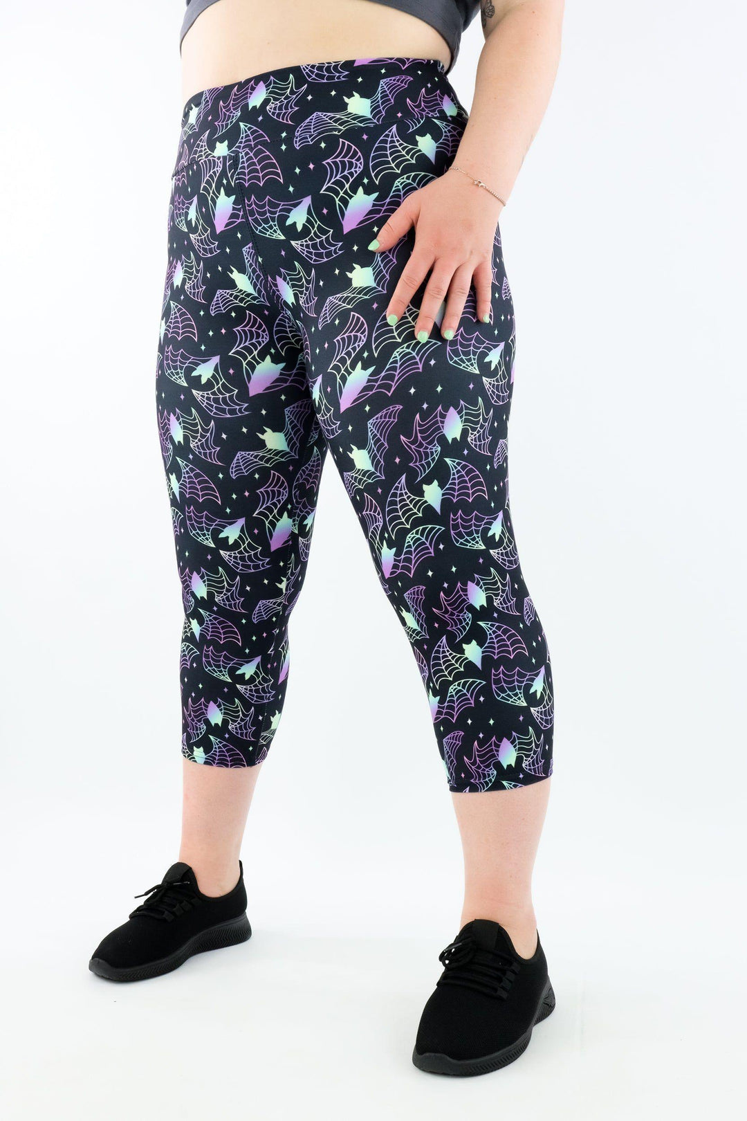 Holographic Bats - Casual - Capri Leggings Casual Capri Leggings Pawlie   