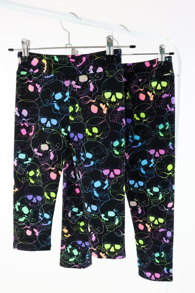 Neon Skull - Kids - Casual - Capri Leggings Casual Kids Leggings Pawlie   