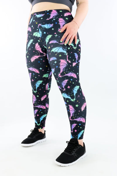 Neon Bats- Casual - Regular Full Leggings - Pockets Casual Full Leggings - Pockets Pawlie   