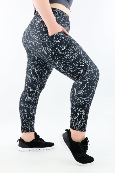 Familiar Cat - Casual - Regular Full Leggings - Pockets Casual Full Leggings - Pockets Pawlie   