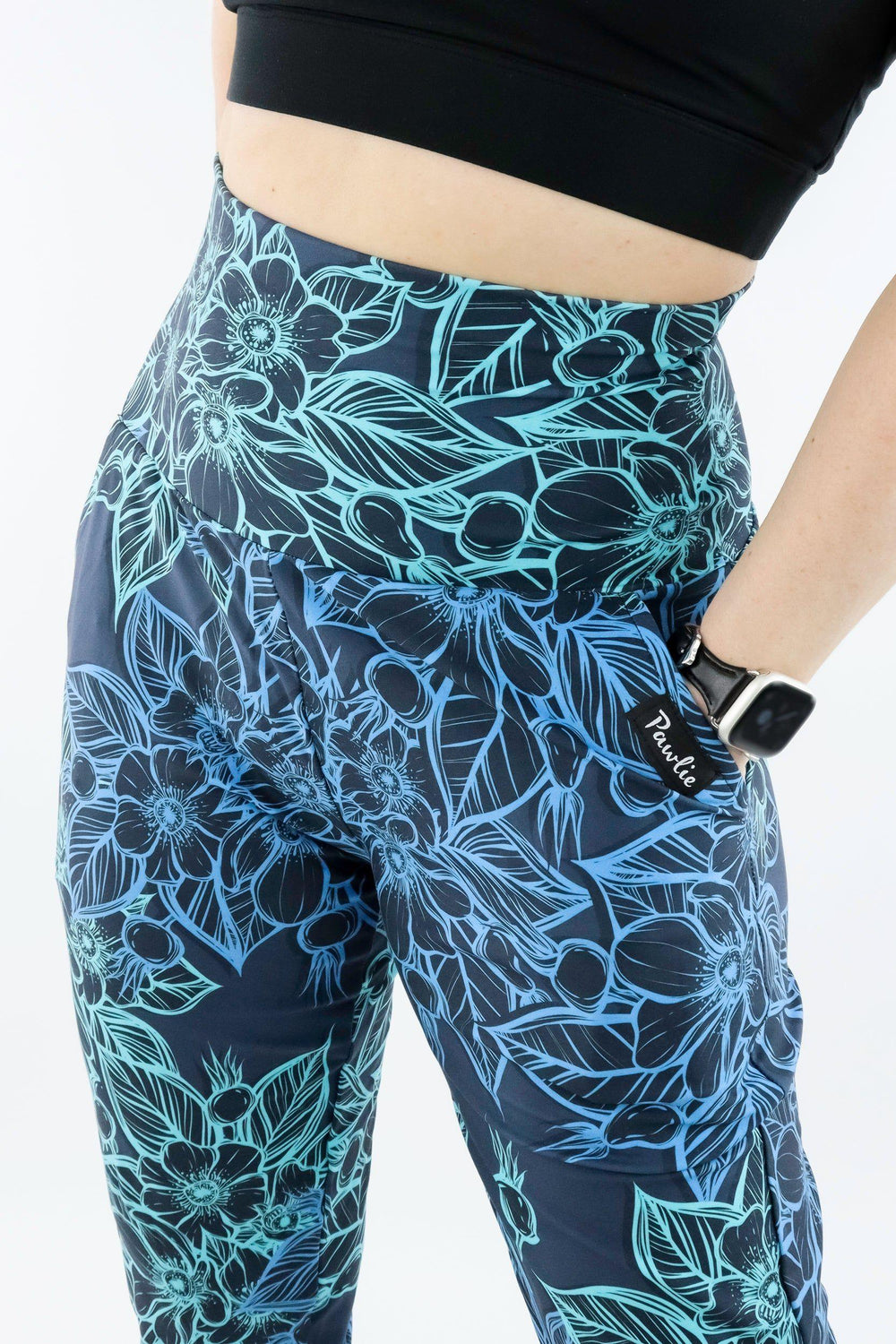 Cyan Flower - Hybrid Joggers 2.0 - Pockets Hybrid Joggers Pawlie   