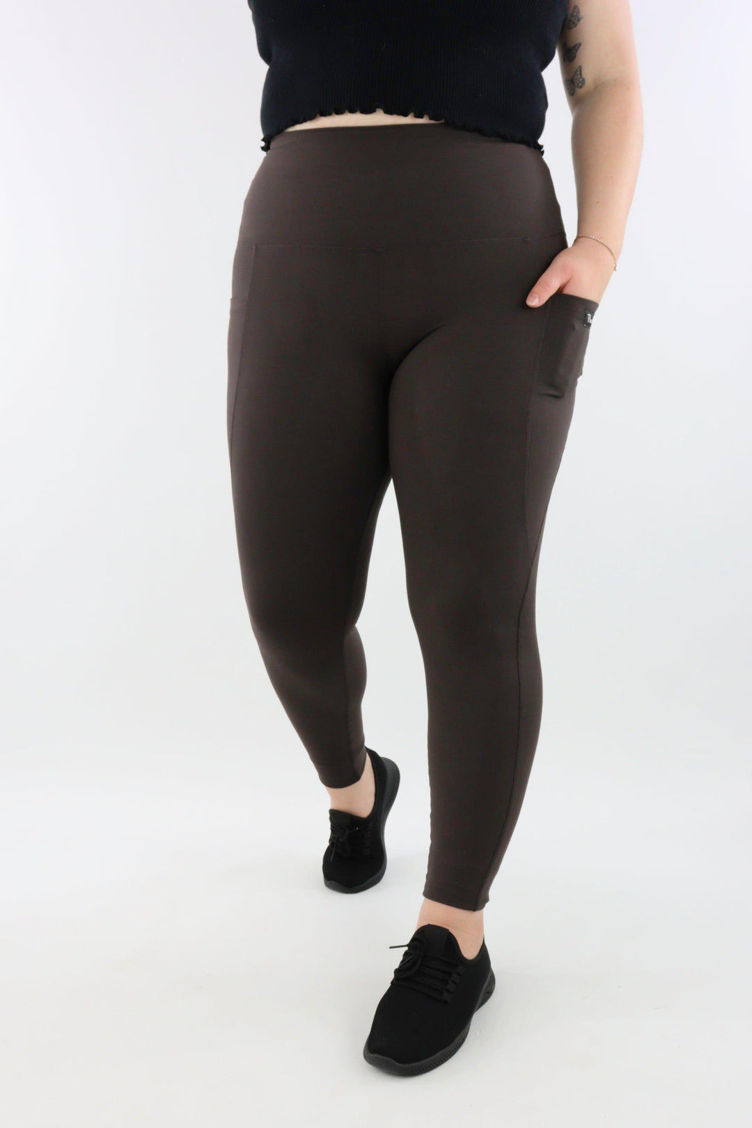 Coffee - Hybrid 2.0 - Leg Pockets - Full Leggings Hybrid Full Leggings Pawlie   