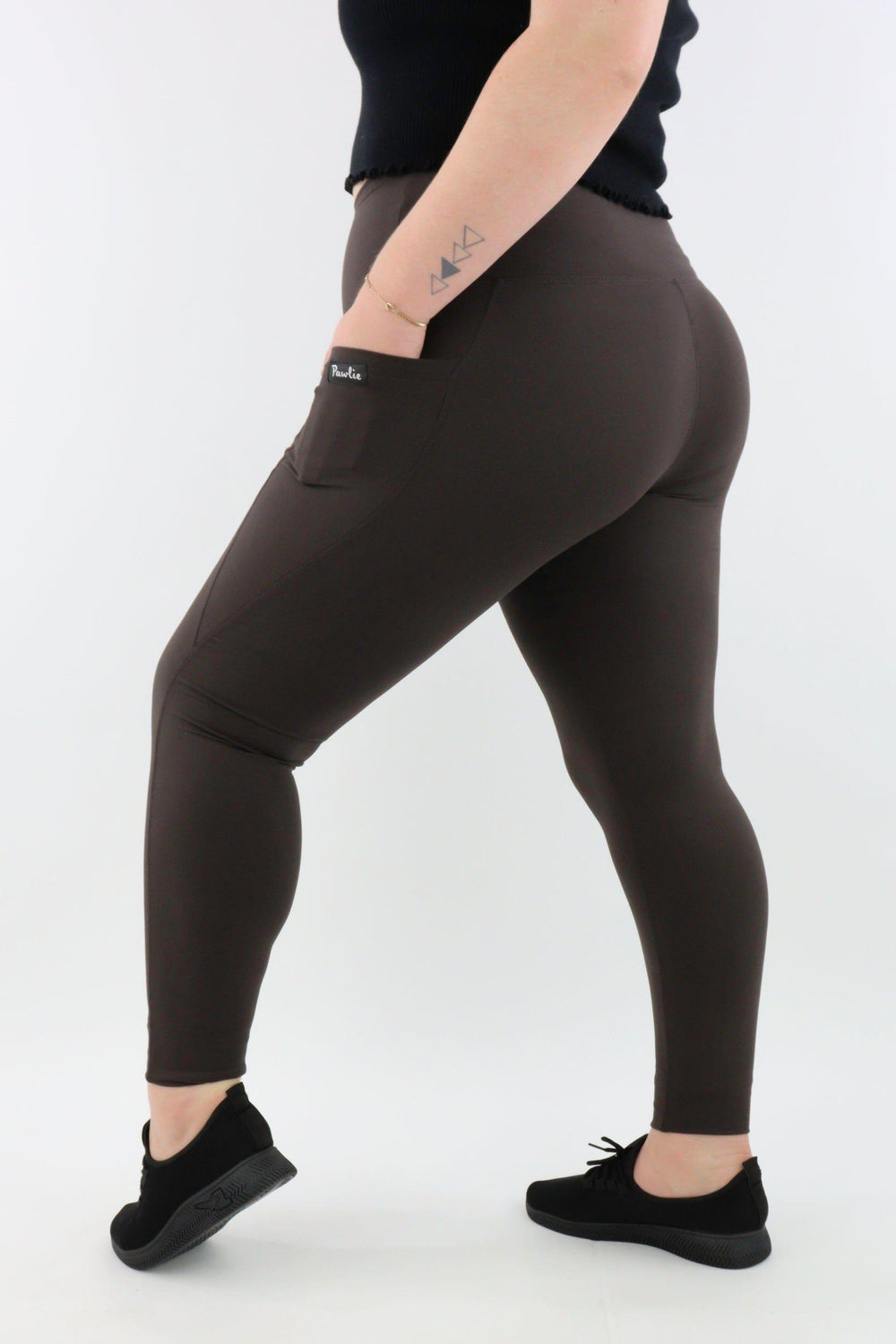 Coffee - Hybrid 2.0 - Leg Pockets - Full Leggings Hybrid Full Leggings Pawlie   