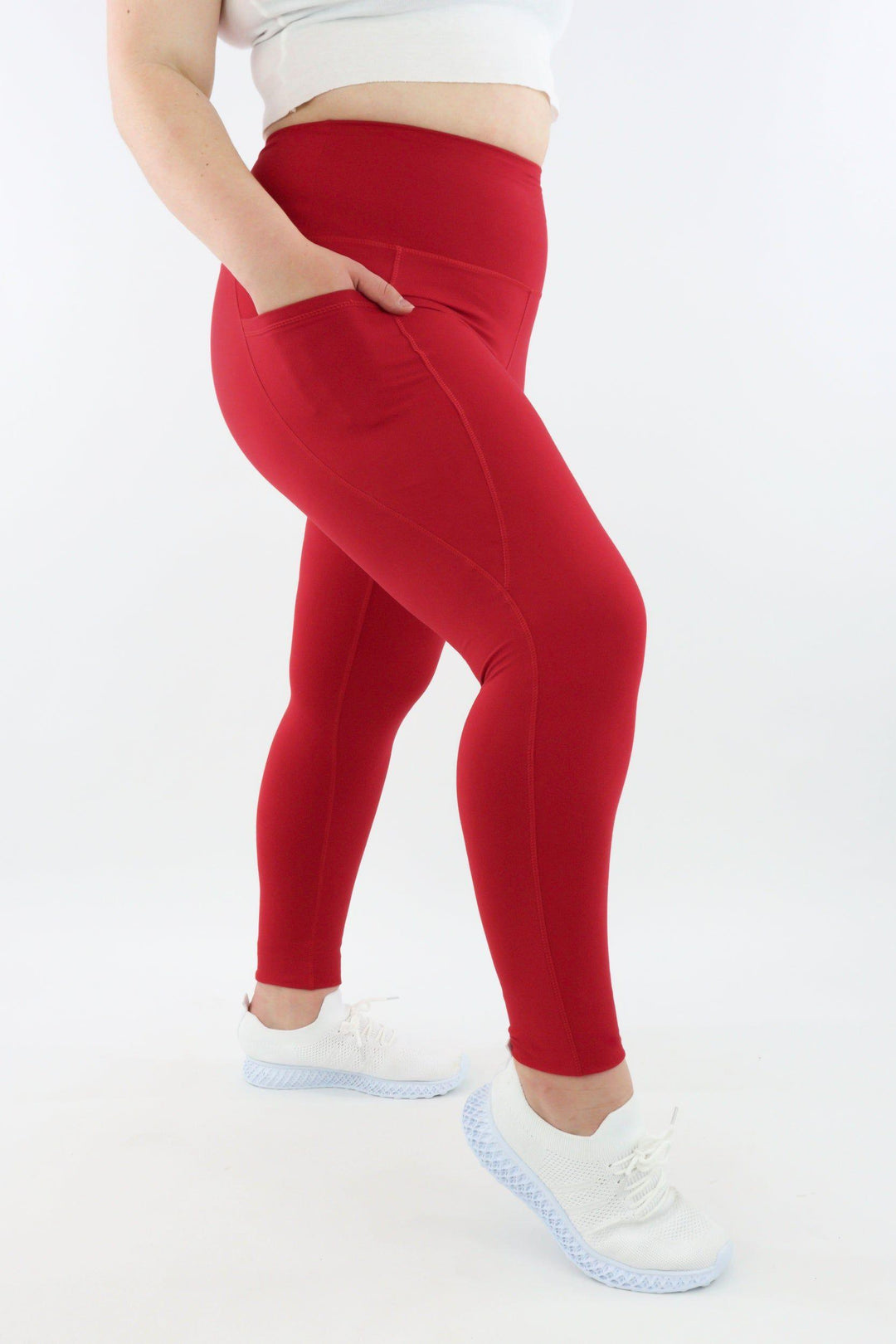 Red - Hybrid 2.0 - Leg Pockets - Full Leggings Hybrid Full Leggings Pawlie   
