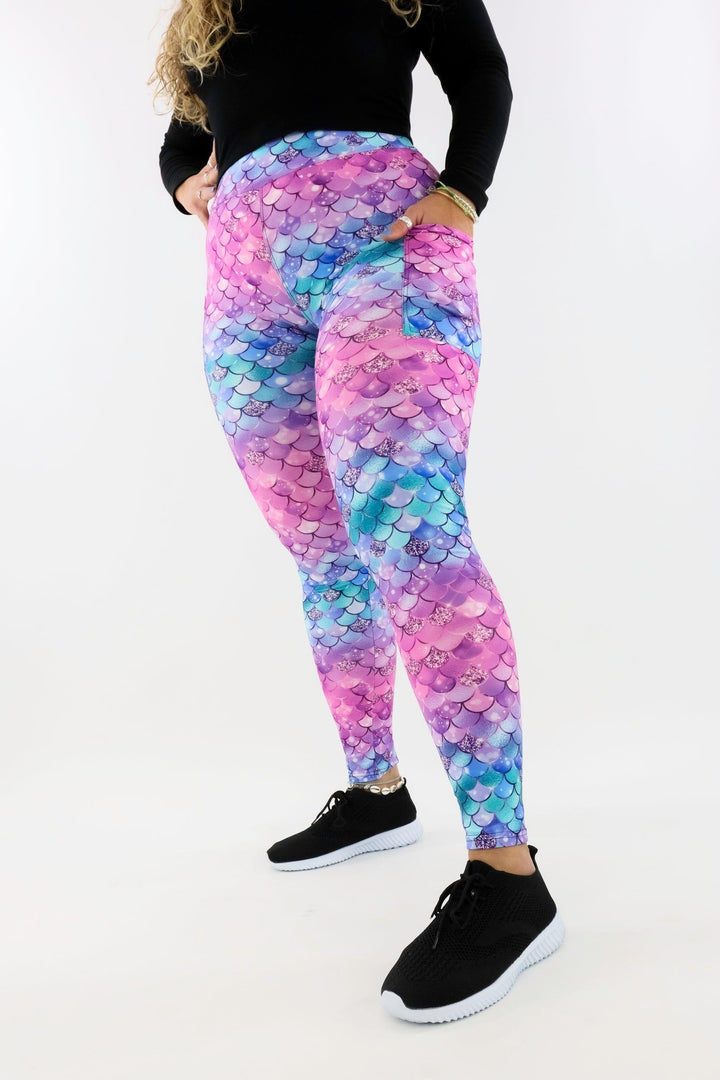 Lush Mermaid - Casual - Regular Full Leggings - Pockets Casual Full Leggings - Pockets Pawlie   
