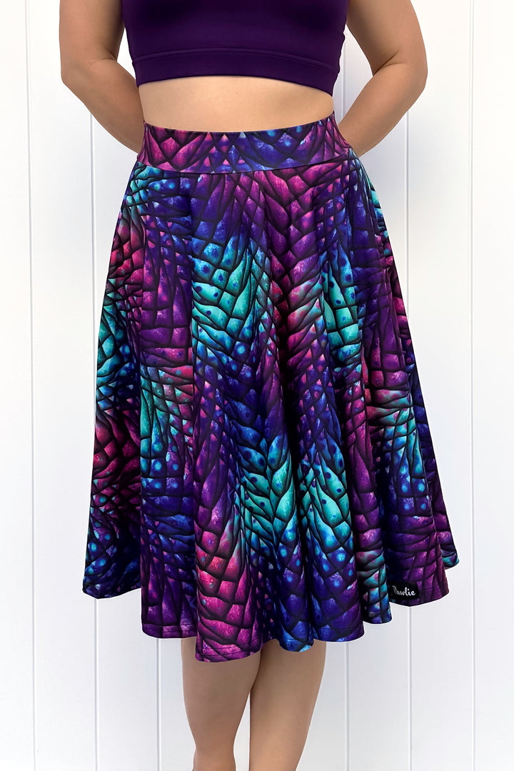 Seraphine Knee-Length Skirt - Radiant Dragon