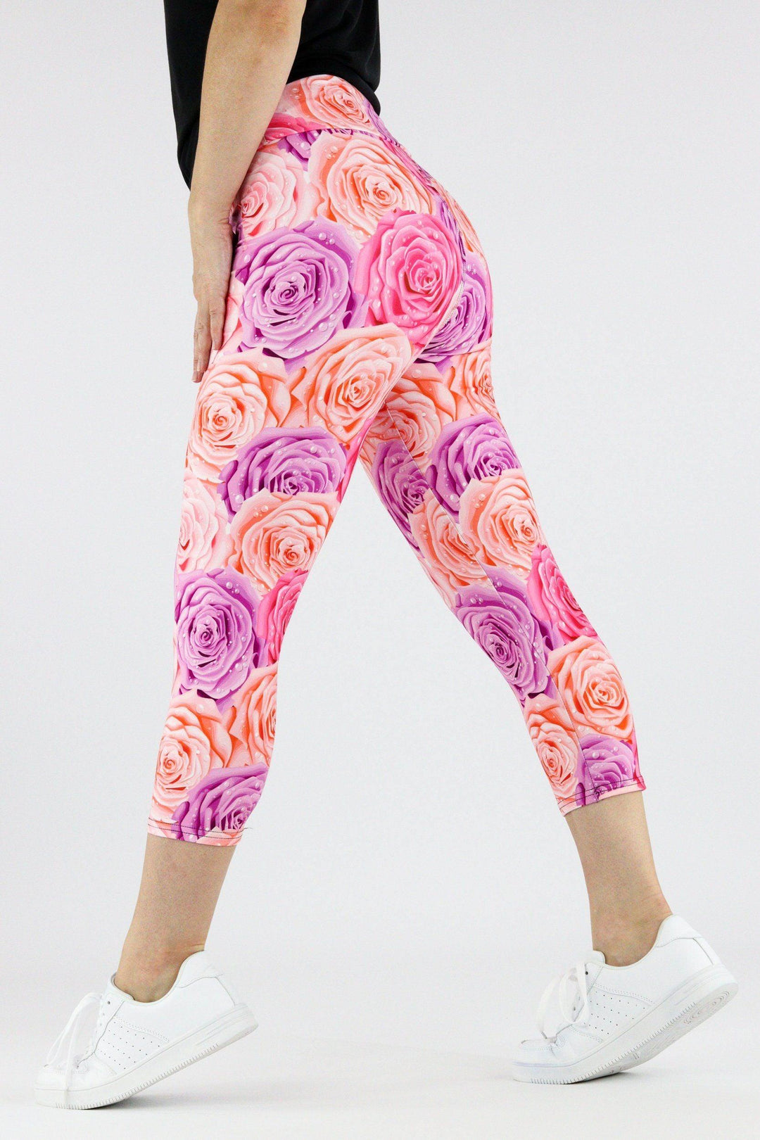 Roses - Casual Capri Leggings Casual Capri Leggings Pawlie   