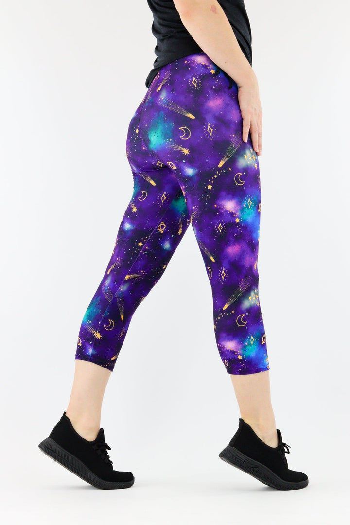Sparkle Space - Casual Capri Leggings Casual Capri Leggings Pawlie   