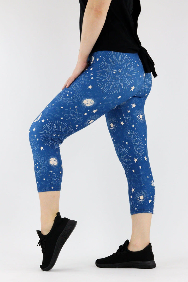 Cosmic Sunshine - Casual - Capri Leggings Casual Capri Leggings Pawlie   