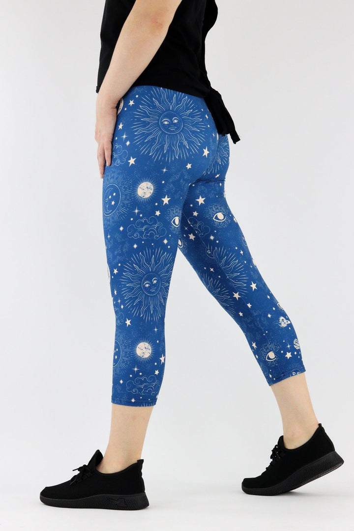 Cosmic Sunshine - Casual - Capri Leggings Casual Capri Leggings Pawlie   