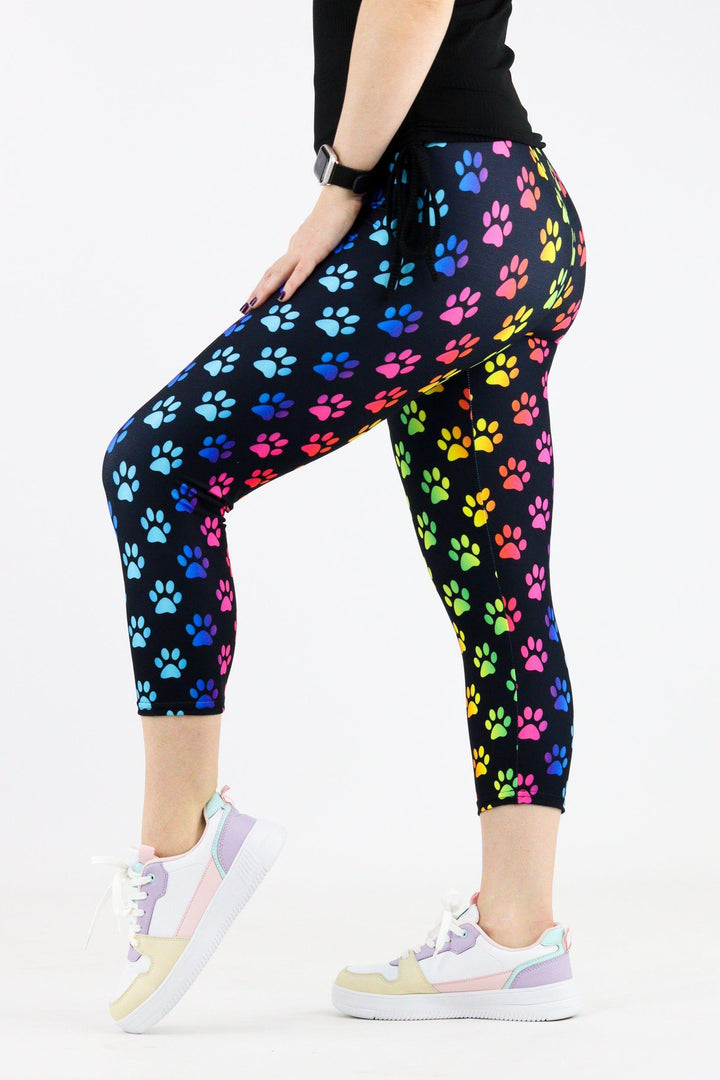Rainbow Paws - Casual Capri Leggings Casual Capri Leggings Pawlie   