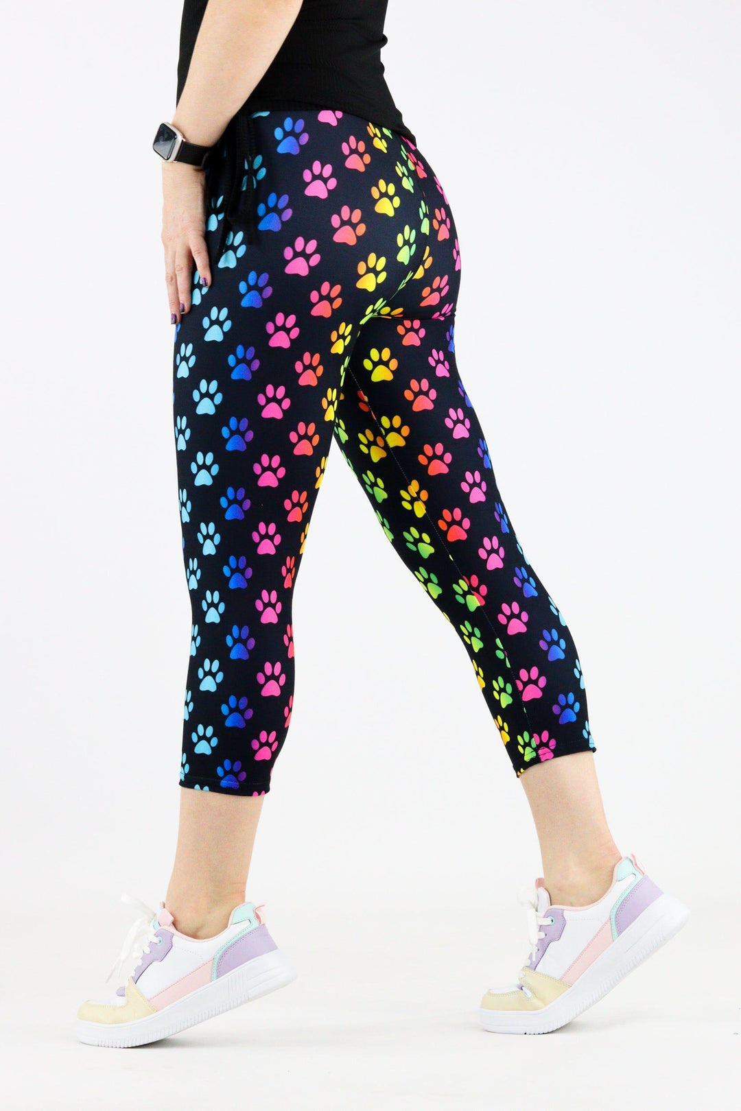 Rainbow Paws - Casual Capri Leggings Casual Capri Leggings Pawlie   