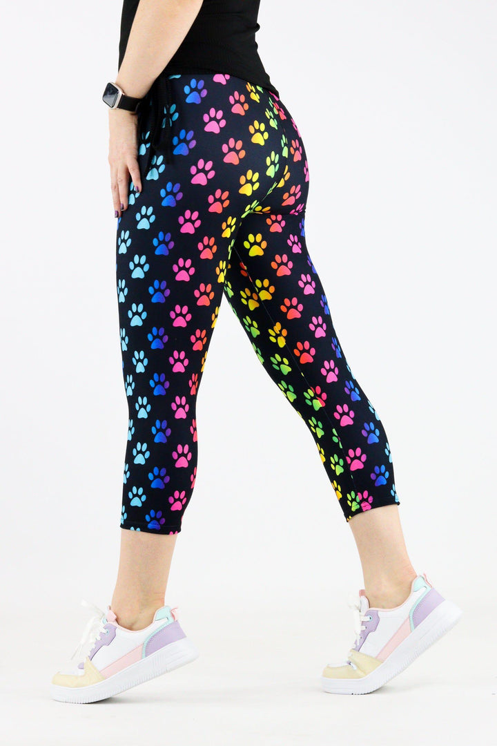Rainbow Paws - Casual Capri Leggings Casual Capri Leggings Pawlie   