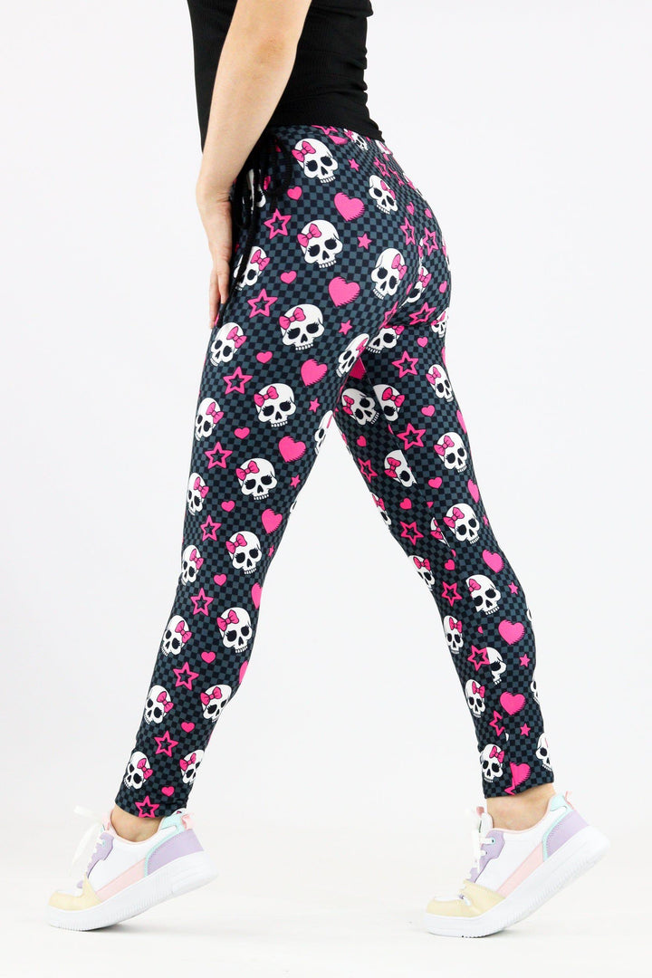 Cute Love Skull - Casual Full Leggings Casual Full Leggings Pawlie   