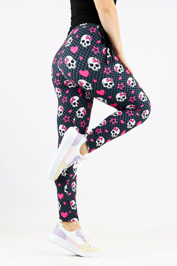 Cute Love Skull - Casual Full Leggings Casual Full Leggings Pawlie   