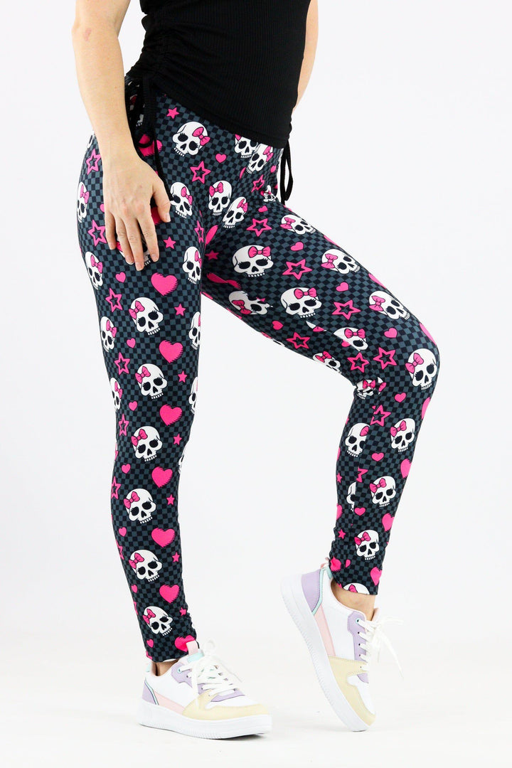 Cute Love Skull - Casual Full Leggings Casual Full Leggings Pawlie   