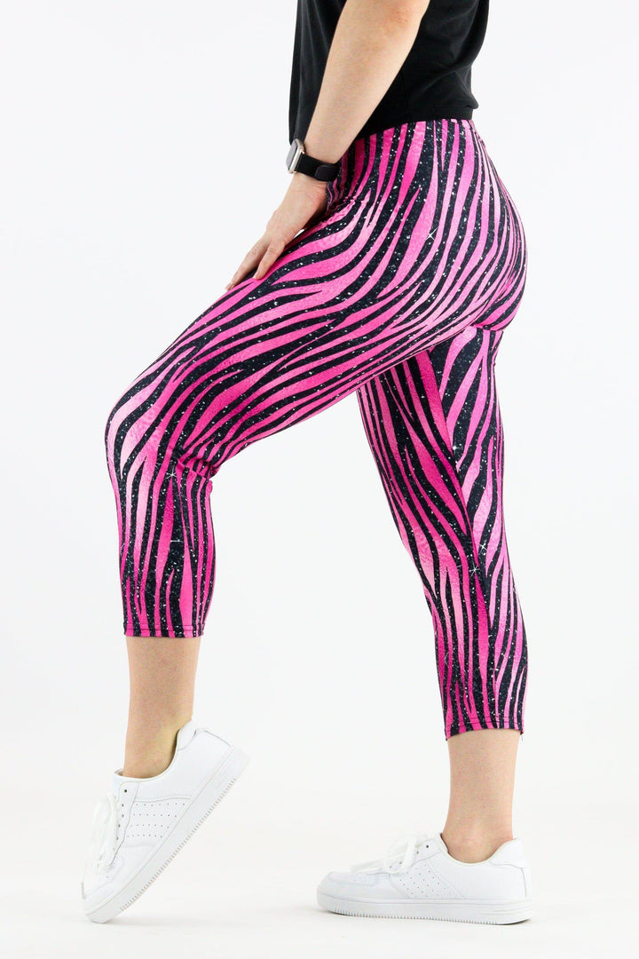 Glitter Tiger - Casual Capri Leggings Casual Capri Leggings Pawlie   