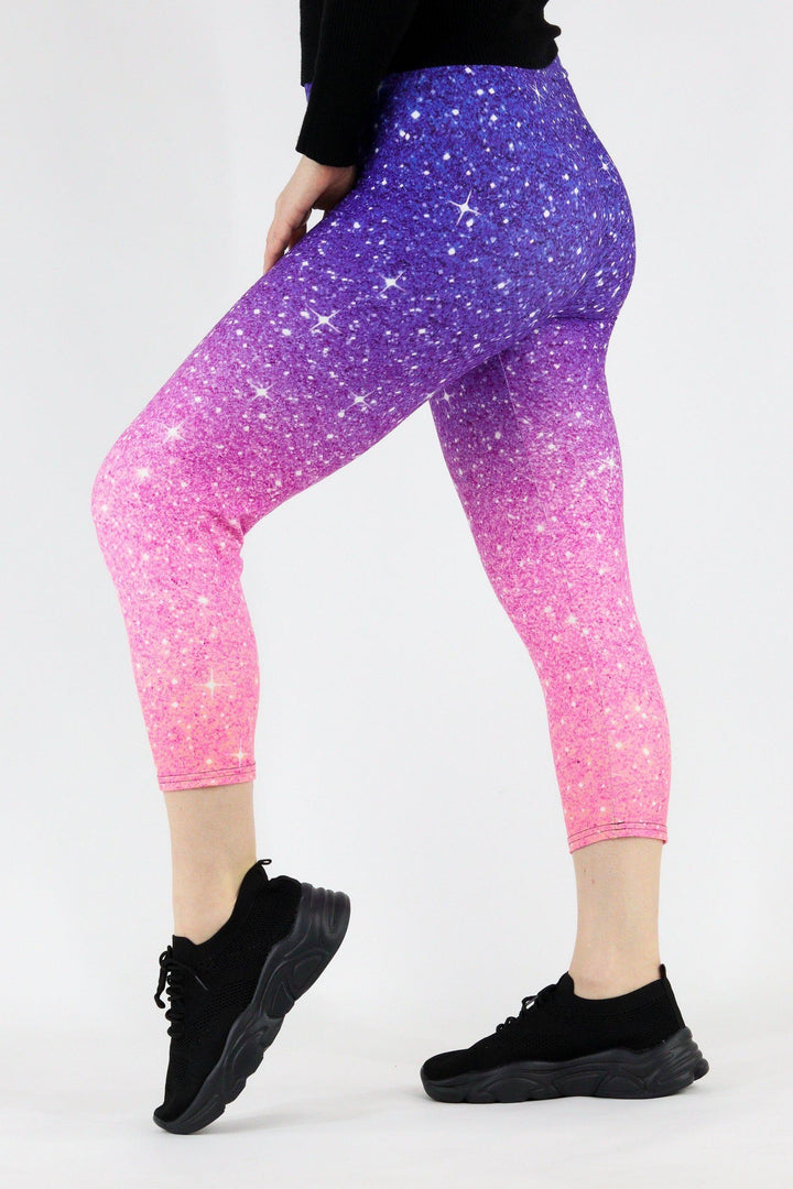 Midnight Pink Ombre - Casual Capri Leggings Casual Capri Leggings Pawlie   