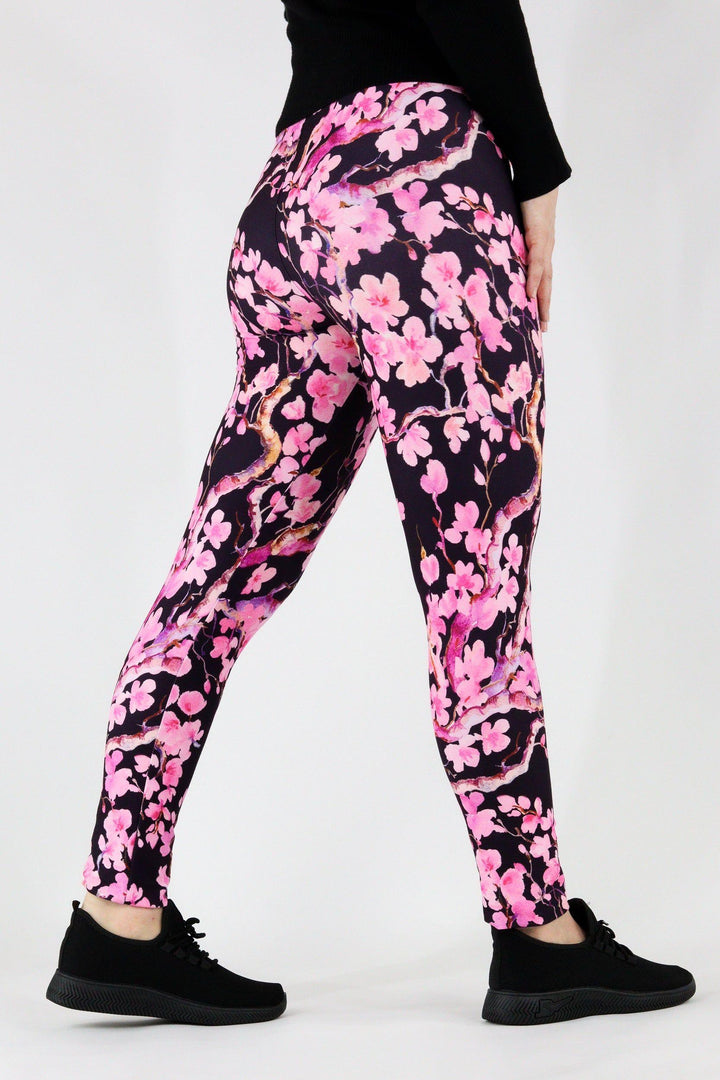 Watercolour Cherry Blossom - Casual - Long Full Leggings Casual Full Leggings Pawlie   