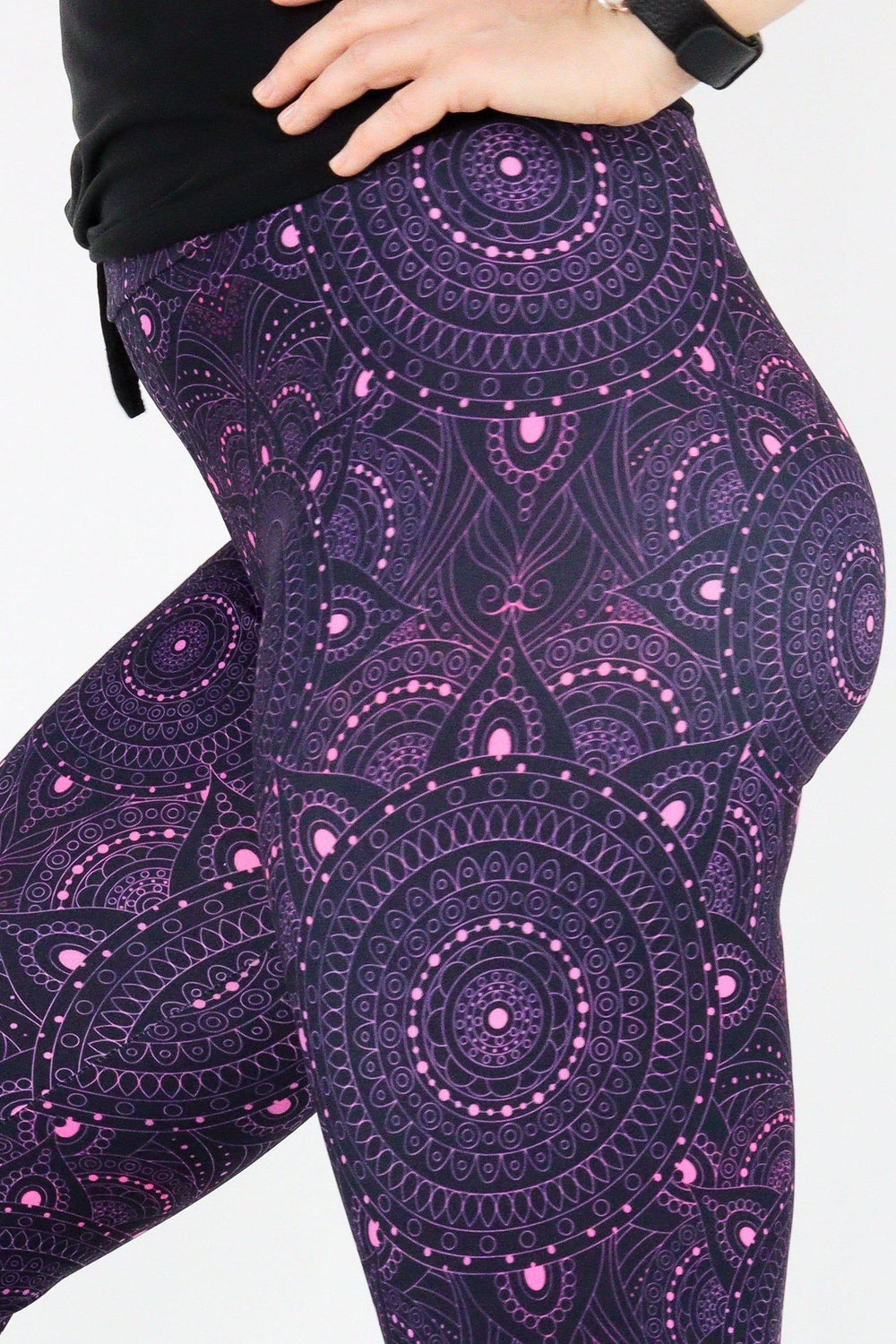 Purple Mandala - Casual Capri Leggings Casual Capri Leggings Pawlie   
