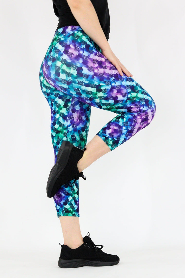 Siren Mermaid - Casual Capri Leggings Casual Capri Leggings Pawlie   
