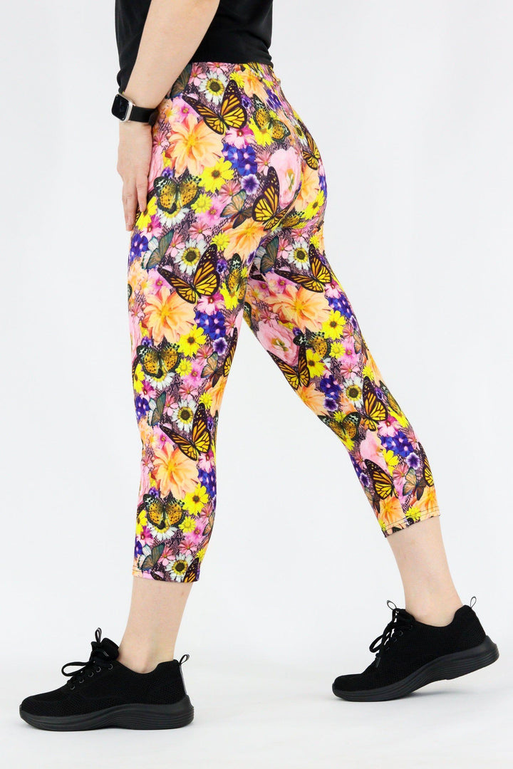 Peachy Butterfly - Casual Capri Leggings Casual Capri Leggings Pawlie   