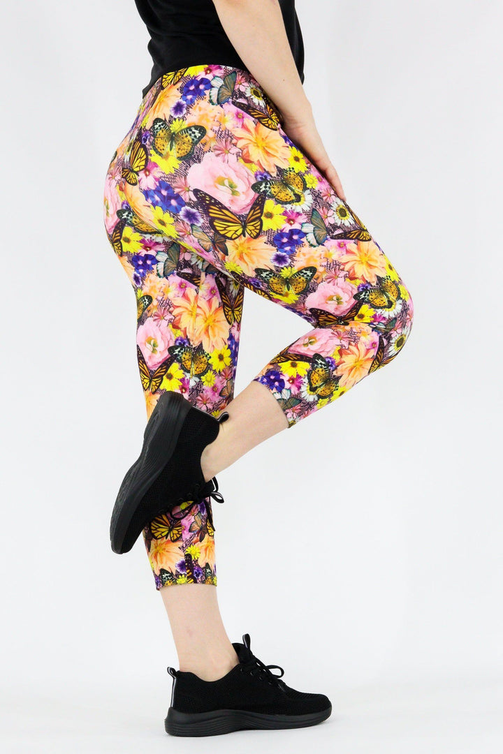 Peachy Butterfly - Casual Capri Leggings Casual Capri Leggings Pawlie   
