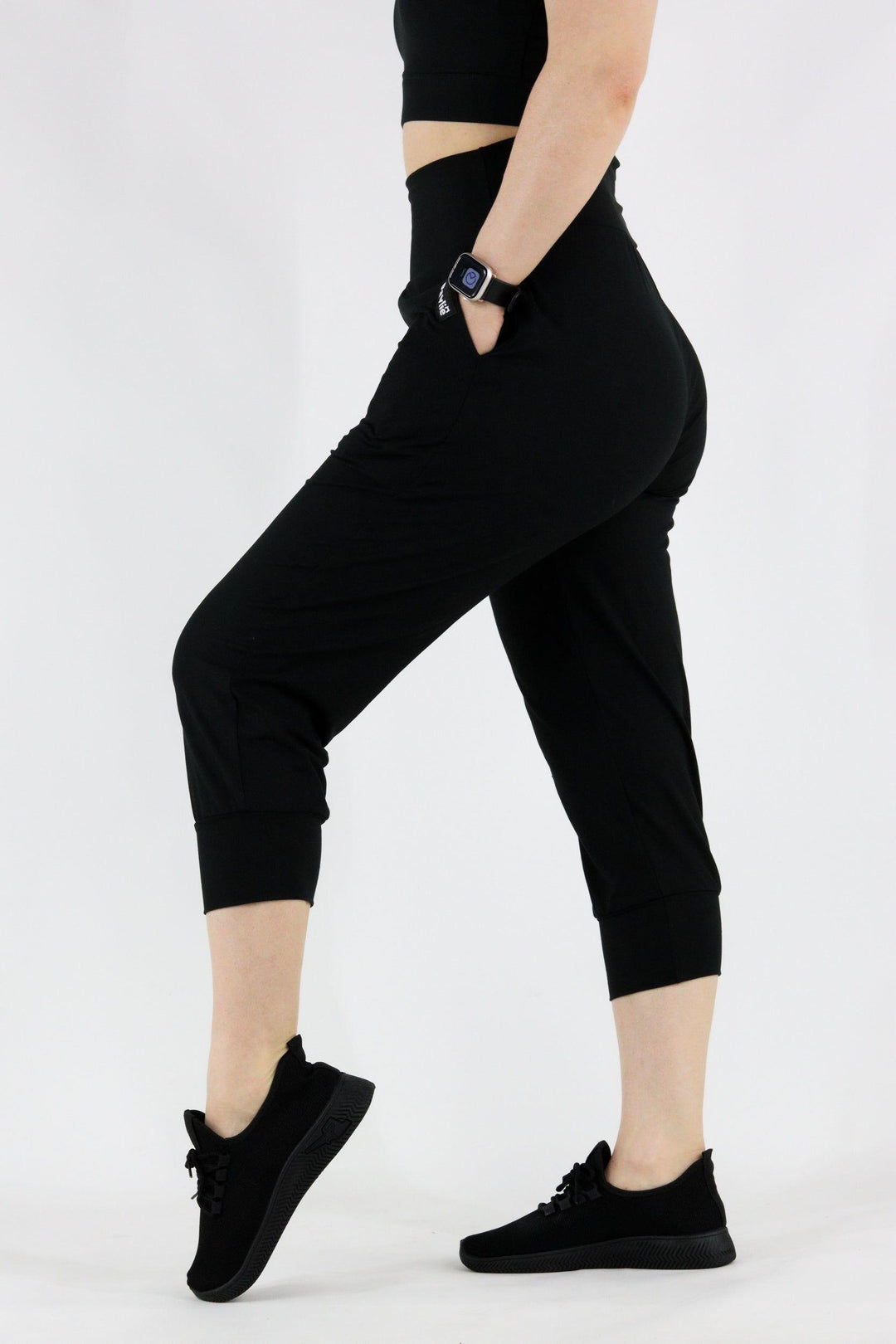 Black - Hybrid - Pocket Capri Joggers 1.0 Hybrid Joggers Pawlie   