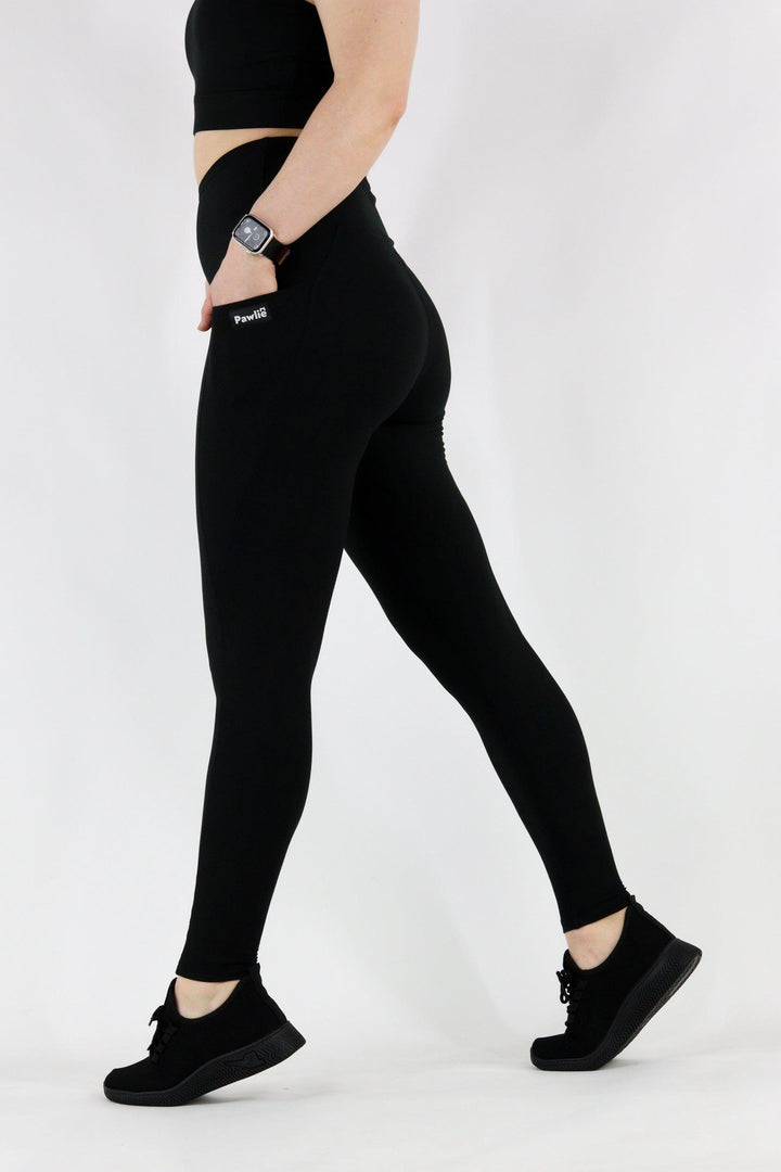 Black - Hybrid 2.0 - Leg Pockets - Full Leggings Hybrid Full Leggings Pawlie   
